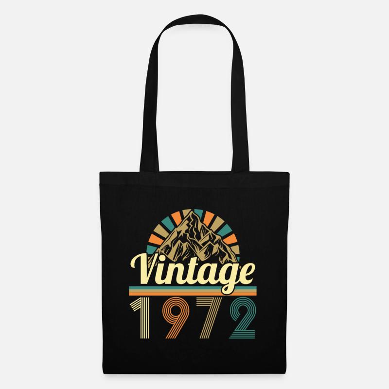 Vintage 1972 Retro Geburtstagsgeschenk - Stoffbeutel - Schwarz
