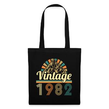 Jahrgang 1982 Retro Geburtstagsgeschenk 1982 - Stoffbeutel - Schwarz - Vorne