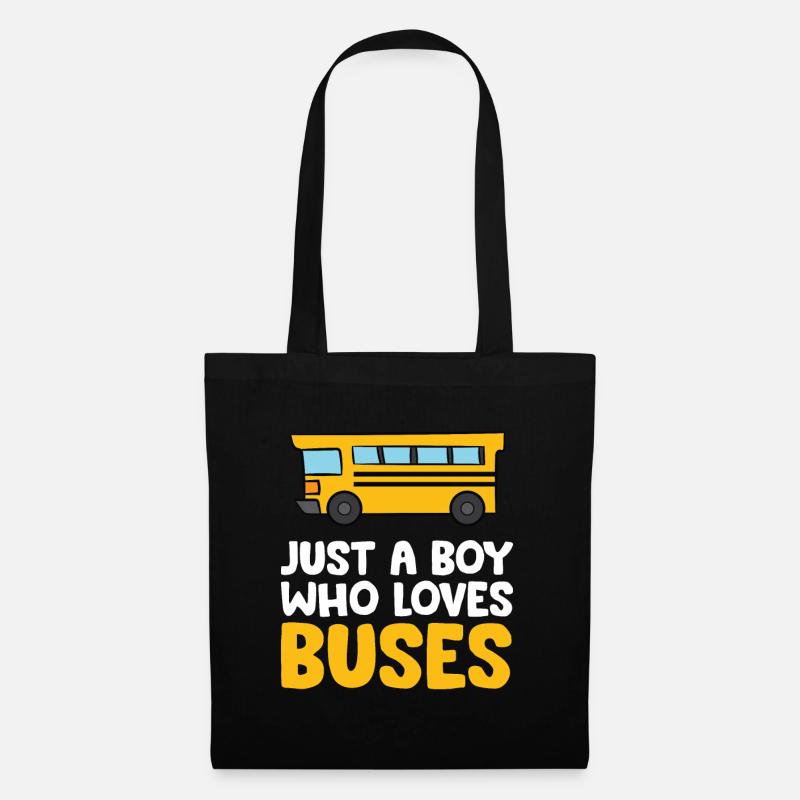 Nur ein Junge, der Busse liebt - Stoffbeutel - Schwarz