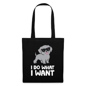 Weimaraner Welpe Ich mache was ich will Lustiger - Stoffbeutel - Schwarz - Vorne