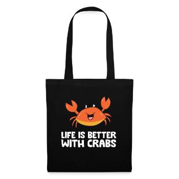 La vie est meilleure avec les crabes - Sac en tissu - noir - Devant