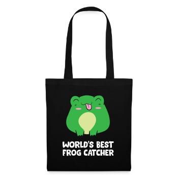 Lustiger Froschjäger Der beste Froschfänger der - Stoffbeutel - Schwarz - Vorne