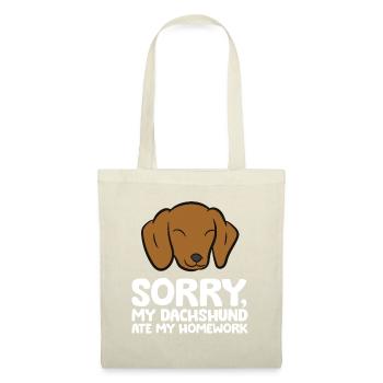 Lustiger Dackel Sorry My Dachshund Ate My Homework - Stoffbeutel - Natur - Vorne