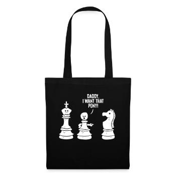 Chess Knight Daddy I Want That Pony Funny Chess - Tote Bag - black - Front
