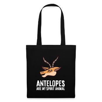 Antilopen sind mein Seelentier - Stoffbeutel - Schwarz - Vorne