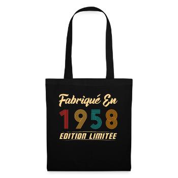 Fabriqué en 1958 Édition limitée Cadeau - Sac en tissu - noir - Devant