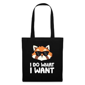 Panda roux avec des lunettes de soleil Je fais ce que je fais - Sac en tissu - noir - Devant