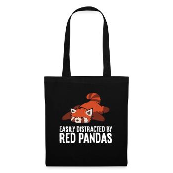 Facilement distrait par les pandas roux - Sac en tissu - noir - Devant
