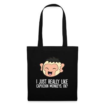 I Just Really Like Capuchin Monkeys Ok Cute - Tote Bag - black - Front