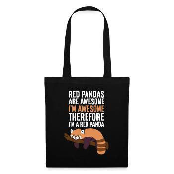 Rote Pandas sind toll Ich bin toll, also bin ich - Stoffbeutel - Schwarz - Vorne
