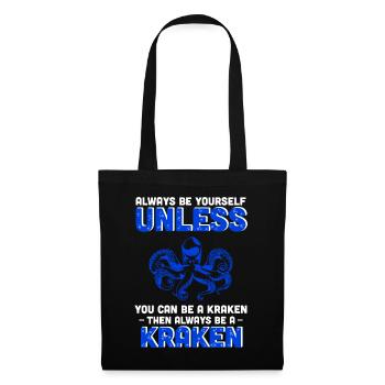 Always Be A Kraken Blue Squidink Spooky Ocotpus - Stoffbeutel - Schwarz - Vorne