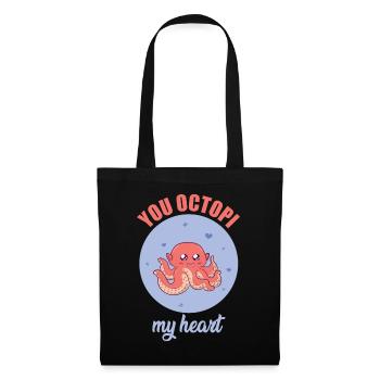 Pinkiest You Octopi My Heart Octopus Adorable - Stoffbeutel - Schwarz - Vorne
