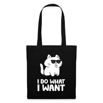 Je fais ce que je veux Kawaii chat - Sac en tissu - noir - Devant