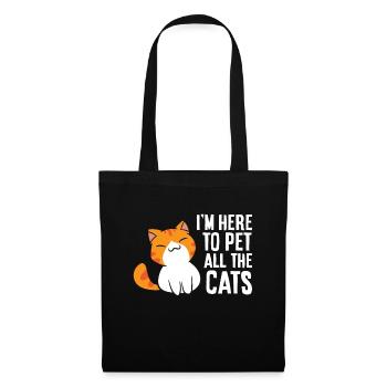 Je suis là pour caresser tous les chats - Sac en tissu - noir - Devant