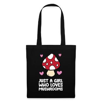 Juste une fille qui aime les champignons - Sac en tissu - noir - Devant