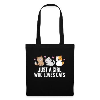 Juste une fille qui aime les chats - Sac en tissu - noir - Devant