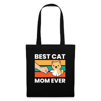 Vintage Cat Mother Funny Beste Katzenmama aller - Stoffbeutel - Schwarz - Vorne
