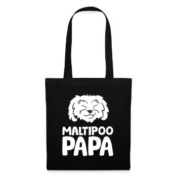 Maltipoo Hund Papa Maltipoo Papa - Stoffbeutel - Schwarz - Vorne