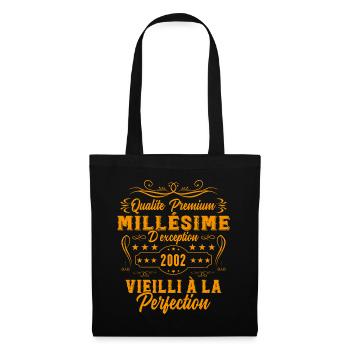 Millésime 2002 Cadeau D'anniversaire Vintage 2002 - Sac en tissu - noir - Devant