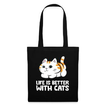 Drôles de chats amants chatons mignons qui - Sac en tissu - noir - Devant
