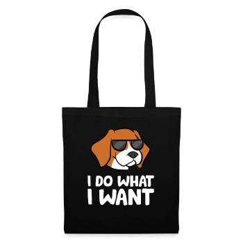 Je fais ce que je veux Cher chien Beagles - Sac en tissu - noir - Devant