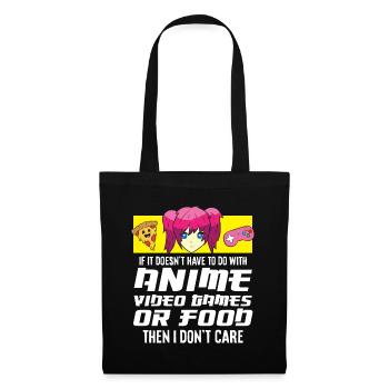 Animes Video Games Or Food Otaku Gamer Pizza Anime - Tote Bag - black - Front