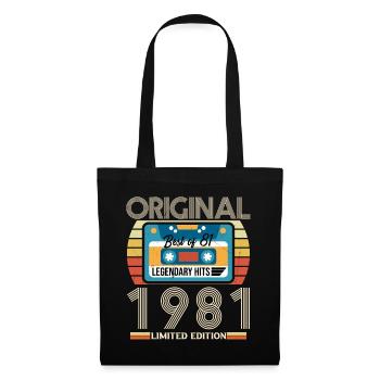 Vintage Geburtstagsgeschenk 1981 Limited Edition - Stoffbeutel - Schwarz - Vorne