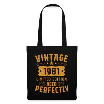 Vintage 1981 Limited Edition Birthday Gift - Tote Bag - black - Front