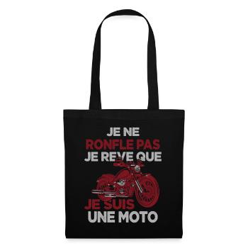 Je Ne Ronfle Pas Je Rêve Que Je Suis Une Moto - Sac en tissu - noir - Devant