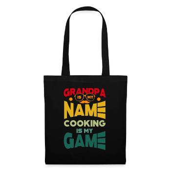 Grand-père est mon nom Cooking est mon cuisinier de jeu - Sac en tissu - noir - Devant