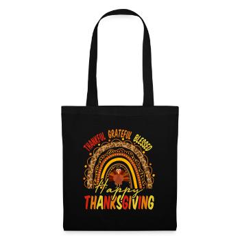 Dankbar dankbar dankbar gesegnete Thanksgiving-Geschenke - Stoffbeutel - Schwarz - Vorne