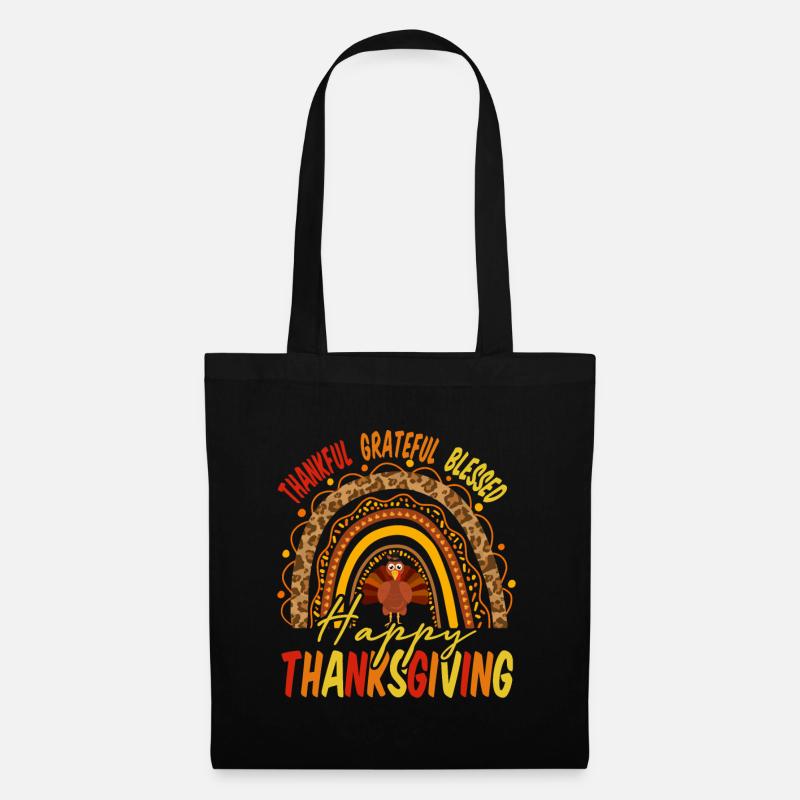 Thankful grateful blessed Thanksgiving Gifts - Tote Bag - black