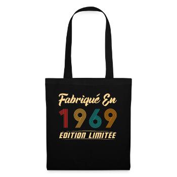 Fabriqué en 1969 Vintage Cadeau D'anniversaire - Sac en tissu - noir - Devant