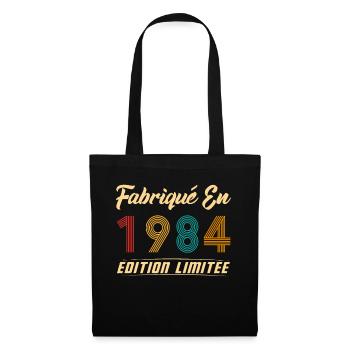 Fabriqué en 1984 Vintage Cadeau D'anniversaire - Sac en tissu - noir - Devant