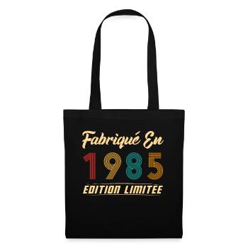 Fabriqué en 1985 Vintage cadeau d'anniversaire - Sac en tissu - noir - Devant