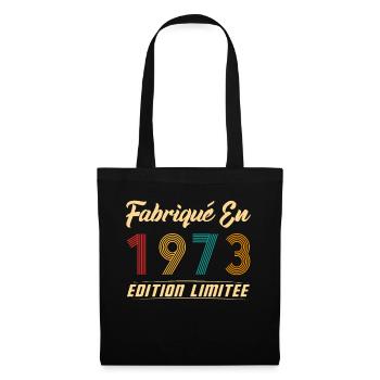 Fabriqué en 1973 Vintage Cadeau D'anniversaire - Sac en tissu - noir - Devant