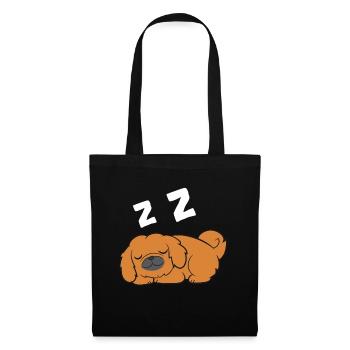 Pekinese Hund Schlafen Pyjama Pekinese Hund - Stoffbeutel - Schwarz - Vorne