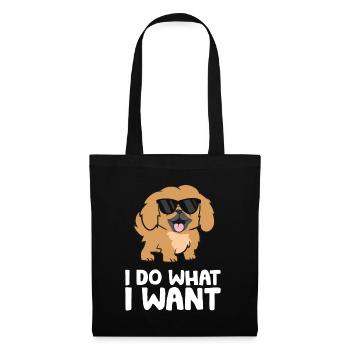 Chien pékinois Je fais ce que je veux plus mignon - Sac en tissu - noir - Devant