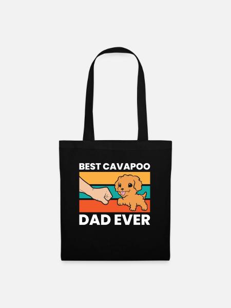 Cavapoo Dog Papa Cavoodle Best Cavapoo Dad Ever - Tote Bag - black
