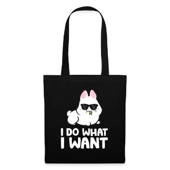 Lapin Je fais ce que je veux Lapin mignon - Sac en tissu - noir - Devant
