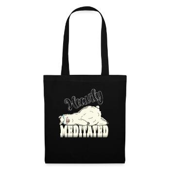 Peaceful But Heavily Meditated Yoga Alpaca Lazy - Stoffbeutel - Schwarz - Vorne