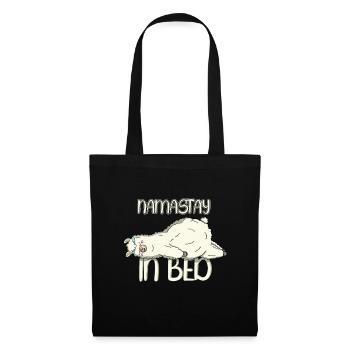 Sleepy Namaste in Bed Lazy Illustration - Stoffbeutel - Schwarz - Vorne
