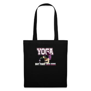 Yoga But First Red Wine Relaxation Unique - Stoffbeutel - Schwarz - Vorne