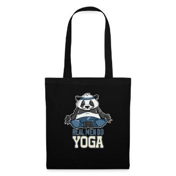 Real Man Do Yoga Divine Panda Cute Graphic - Stoffbeutel - Schwarz - Vorne
