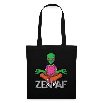 Hypnotizing Zen AF Yoga Alien Trippy Art - Stoffbeutel - Schwarz - Vorne