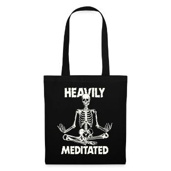 Heavily Meditated Skeleton Yogi Trendy Graphic - Stoffbeutel - Schwarz - Vorne