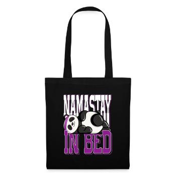 Sleeping Namaste in Bed Panda Relaxing Artwork - Stoffbeutel - Schwarz - Vorne