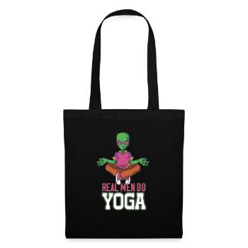 Real Man Do Yoga Zen like an Alien in the space - Stoffbeutel - Schwarz - Vorne