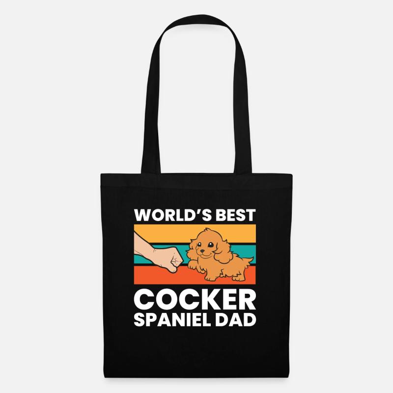 Worlds Best Cocker Spaniel Dad Love Cocker - Stoffbeutel - Schwarz