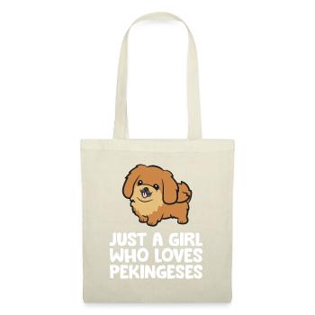 Juste une fille qui aime Pékinois - Sac en tissu - nature - Devant